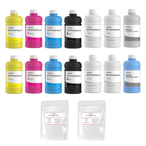 InkSonic DTF Ink 3500ML ＆ Powder Kit Supplies, Direct-to-Film...