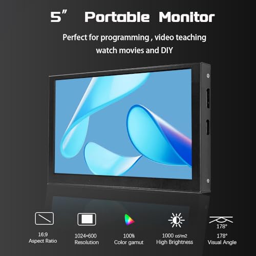 Image of 5inch WSVGA 1024 * 600 High Pixel Display 100% SRGB Without Touch Panel HDMI-Compatible Module for Raspberry pi 3 /3B /3B+ /4 /4B Orange pi Banana pi MINI PC