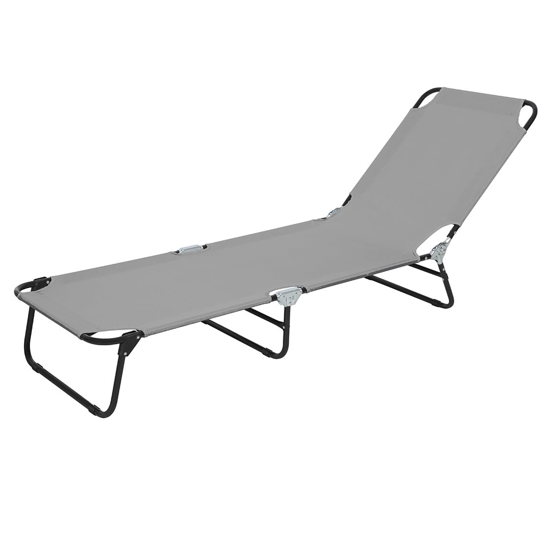 Acomoda Textil – Tumbona de Jardín Plegable y Reclinable en 5 Posiciones. Hamaca Cómoda y Resistente para Playa, Piscina, Jardín y Terraza, Gris Claro 186x53x24/82,5 cm. (1 Unidad)