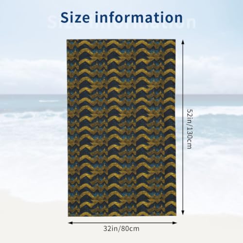 Toalla de playa cómoda y absorbente con estampado de escamas de dragón 5