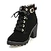 Produktbild Stiefel Damen, LANSKIRT Stiefel Schuhe Ankle Boots Frauen High Heels Plateau Knöchel Stiefel Schnürstiefel Schuhe Stilettos Boots Schnallen Blockabsatz Faux Leder-Optik Schuhe