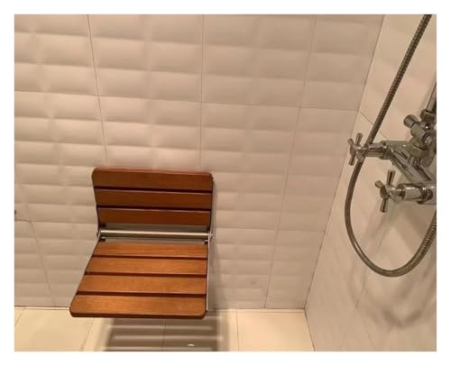 Chaise de douche pliante portable et fixe en bois massif de luxe - 4
