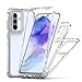 Yodueiv for Galaxy A36 Case/Galaxy A56/for Samsung A36 Case with Tempered Glass Screen Protector, Crystal Clear Full Body 3 Layer Heavy Duty Protective Phone Cover for Samsung Galaxy A36 5G Clear