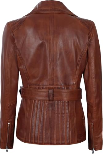 Image of Blingsoul Womens Real Leather Jacket - Asymmetrical Leather Jackets for Women