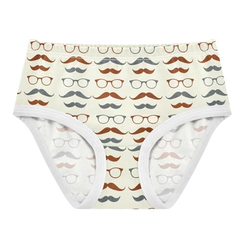Girls' Underwear Glasses Mustache Yellow Toddle Brief Panties 2302691