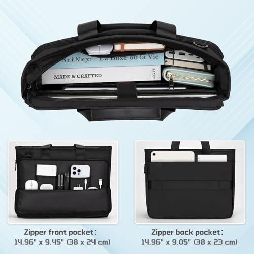 Image of RAINYEAR 15.6 Inch Laptop Bag for Men Women, Waterproof Expandable Large Capacity Laptop Shoulder Bag Carrying Bag Briefcase