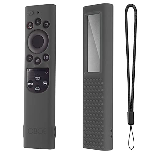 Image of Oboe Silicone TV Remote Cover Compatible with 2022 Samsung Smart TV Remote QLED TV BN68-13897A / TM2280E Remote Protective Case with Remote Loop (Dark Grey) [Remote NOT Included]