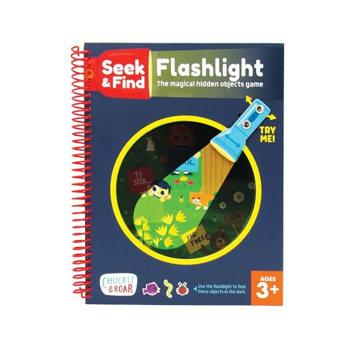 Image of Chuckle & Roar Flashlight Seek & Find Adventure Book – Interactive Hidden Object Game with Flashlights, 5 Scenes, 100+ Items, Travel-Friendly Activity for Kids