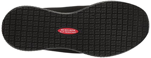 Skechers Womens Squad Sr Food Service Shoe, Black Flat Knit, 9 Us #TOP3