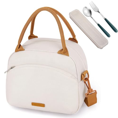 Recopilación de Lonchera termica del mes. 50 Bolsa del Almuerzo,Lonchera termica para mujer Hombre,Bolsa de almuerzo con aislamiento de gran capacidad tela Oxford A Prueba de Goteo, para Picnic,oficina,Camping (Beige)