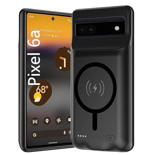 Carcasa de batería para Google Pixel 6a de 10000mAh mejorada con soporte de carga inalámbrica