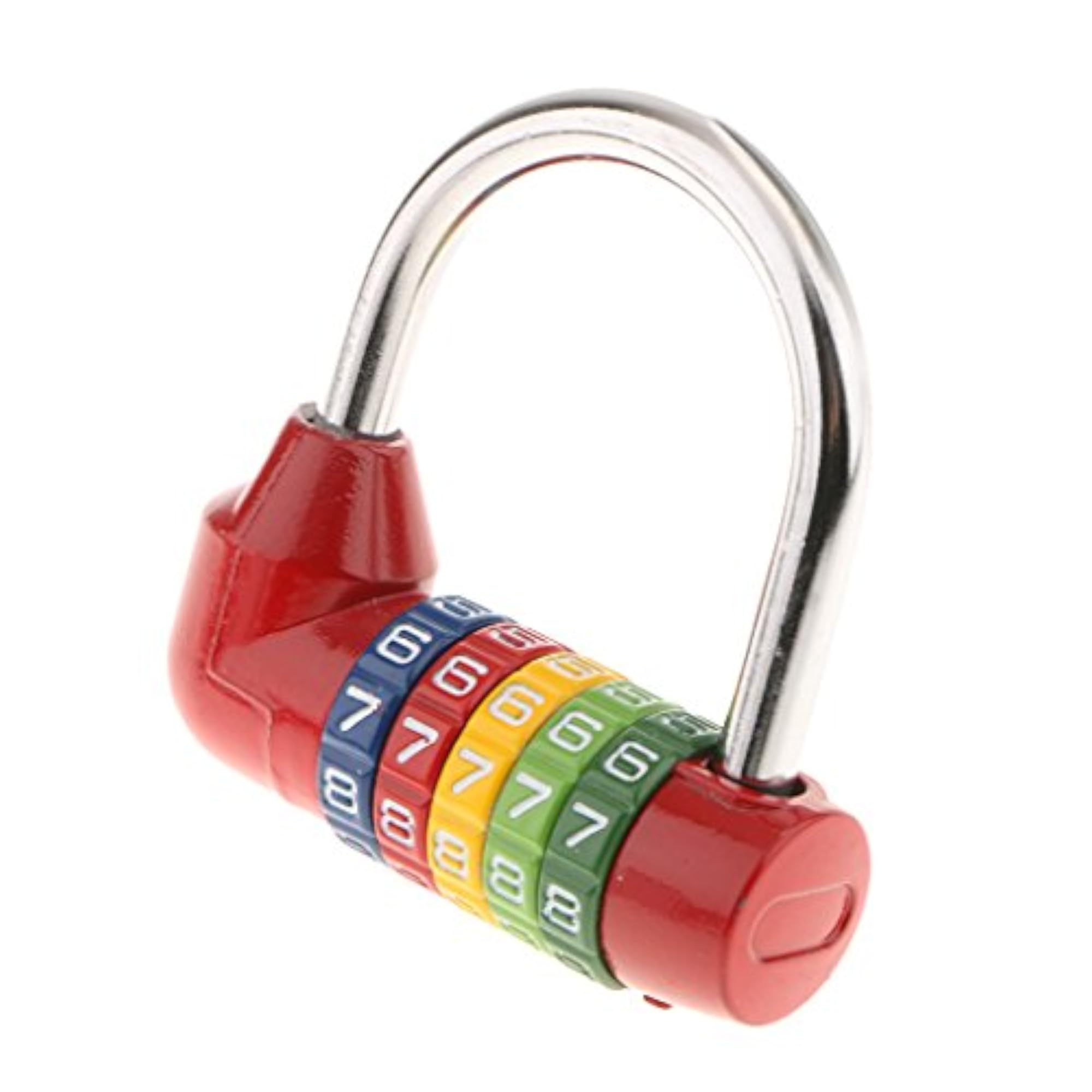 Zinc Alloy 5 Dial Digit Combination Lock Travel Code Password Lock Red
