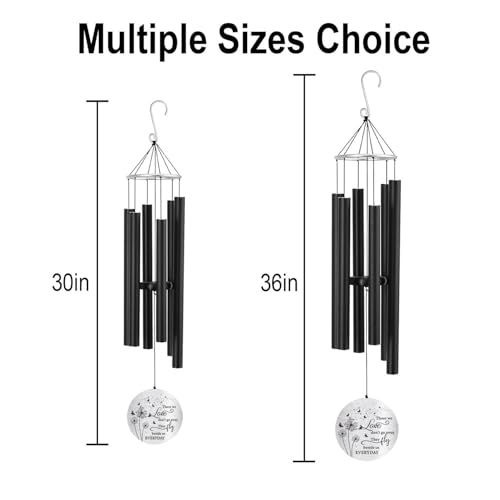 Image of ASTARIN Personalized 30 inch Bereavement Wind Chimes for Outside, Memorial Gift in Remembrance of a Loved One, Sympathy Gift for Loss of Mother Father Husband, Garden Patio Decor