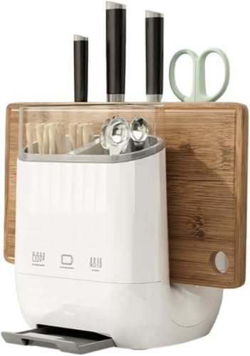 EiuuiojクリエイティブU字型ナイフホルダー箸収納ボックスキッチンラックデスクトップ一体型まな板収納ラック (グレー)