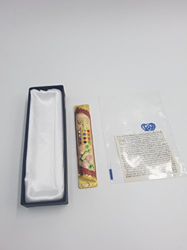 Yaliland Mezuzah Case + Kosher 7Cm Scroll Klaf Parchment Priestly Breastplate Israel Tribes Hoshen Enamel Door Mezuza 5" #TOP1