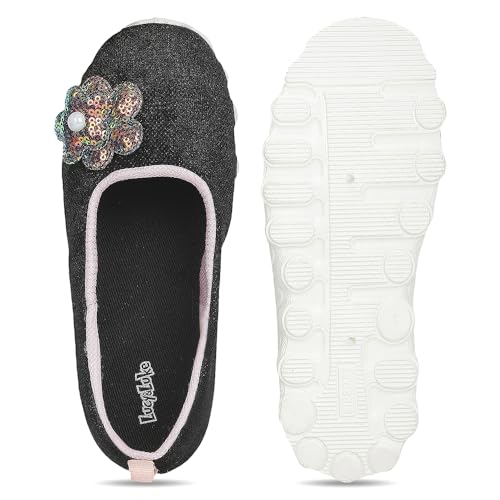 Image of Liberty Lucy & Luke PLAYNGO-E Casual Shoes for Kids - Black & Beige Canvas Slip-On Ballerina-Style Shoes for Boys & Girls | Memory Foam Insole, Lightweight Everyday Shoes for School, Play & Outings