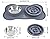pecute 3-in-1 Slow Eating Dog Bowls with Non Slip Mat - Safe Silicone Interactive Fun Slow Feeders for Dogs - Stainless Steel Bowls Non Spill Mats Tray - Great for Dogs Cats Slow Feeding(M?Grey)