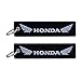 JIYUE 2Pack Embroidered Tag Keychain Key Ring for Honda Car Motorcycles Bike Biker Key Chain Bag Phone ChainAccessories Gifts