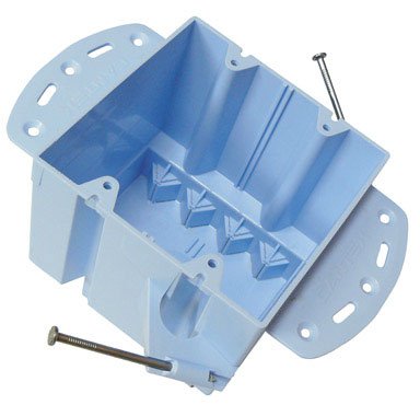 Cantex EZ48DN PVC 2-Gang Multi-Gang Residential Box 6-11/16 Inch x 4 Inch x 3 Inch 48 Cubic-Inch EZ Box