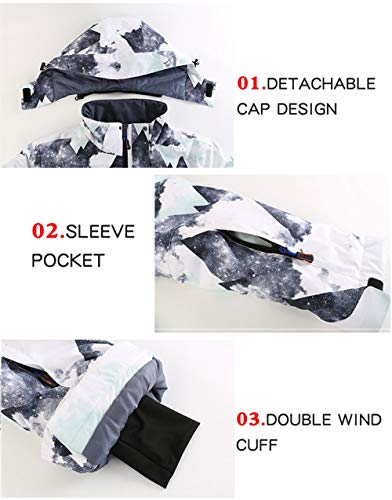 image for YEEFINE Men's Ski Jacket and Pants Set Waterproof Outdoor Winter Snowb