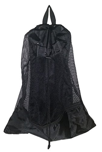 Xl Carry All Mesh Beach Bag Drawstring Backpack With Outside Zippered Pocket #TOP6