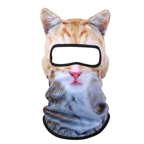 Image of 3D Cat Ski Balaclava Sheisty Face Mask with Ears Cute Animal Ski Mask for Music Festivals Raves Party Outdoor Activities