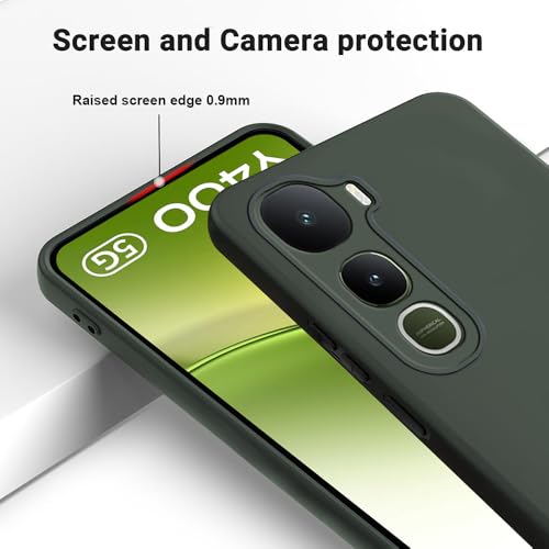 Image of Back Cover for Vivo Y400 5G / Y400 4G | Full Camera Protection | Premium Liquid Silicon Case | Flexible Bumper Case for Vivo Y400 5G / Y400 4G (Military Green)