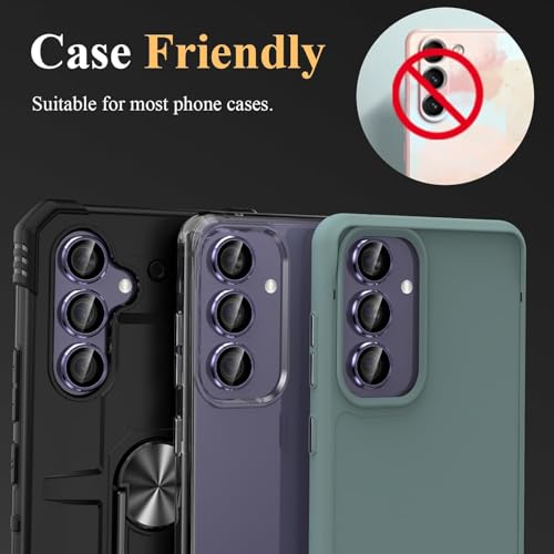 Image of Skinomi Camera Lens Protector Compatible with Samsung Galaxy S24 Plus [Anti-Scratch] Premium Tempered Glass Film Aluminum Alloy Lens Ring Cover- Titanium Purple