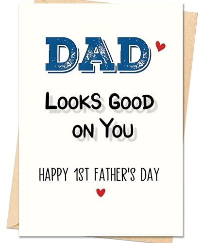 Smithtuy First Fathers Day Card Gifts for New Dad Funny 1st Fathers Day Card Gift for New Dad Daddy Husband Father to be Happy 1st Fathers Day Cards Decorations from Baby