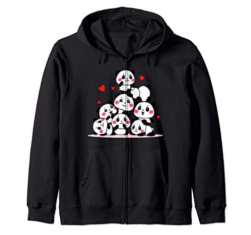 Kawaii Lindo Bebé Panda con Sandía Regalo de San Valentín Sudadera con Capucha