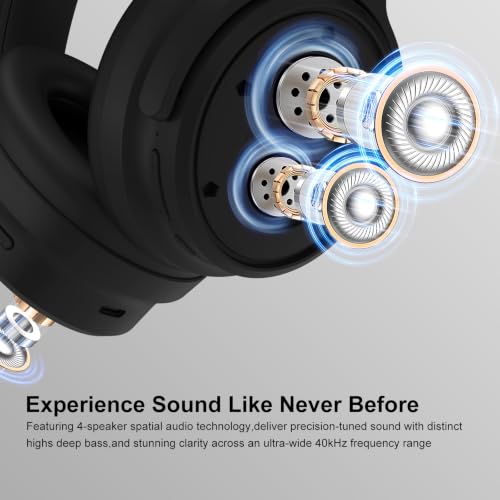 Image of Srhythm NiceComfort 35 (2nd Gen) Hybrid Noise Cancelling Headphones,Wireless Bluetooth 6.0, 5Microphones with ENC,Transparency,Spatial Audio,140H Playtime,Low Latency,Custom EQ via App Black