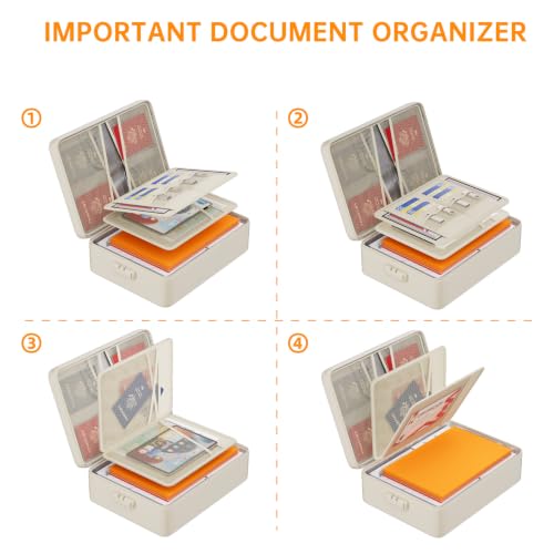 Image of DocSafe 5200F Fireproof Document Organizer Box with Lock, Beige (Soft)