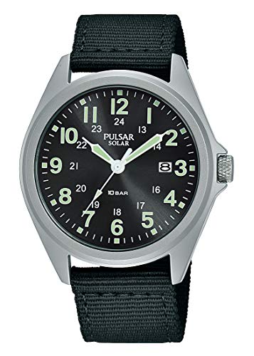 Preisvergleich Produktbild Pulsar Solar Herren-Uhr Edelstahl mit Nylonband PX3221X1