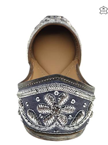Image of Fulkari Women's Murraya Genuine Soft Leather Juttis | Bite and Pinch Free Jutis | Punjabi Jutti For Ladies | Bridal Ethnic Stylish Mojari Flats For Girls |