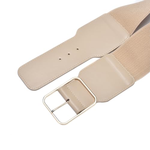 Women's Wide Stretchy Cinch Belt 3 Inch Vintage Metal Buckle Belts 26-474