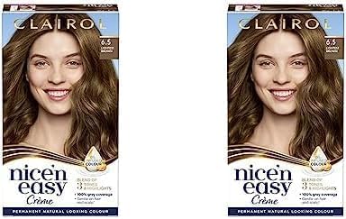 Clairol Nice'n Easy Crème, Natural Looking Oil Infused Permanent Hair Dye, 6.5 Lightest Brown (Pack of 2)
