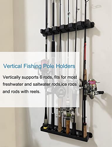 Image of Fishing Rod Holders Vertical Rod Rack, Fishing Pole Holders for Garage, Wall, Ceiling Rod Stand