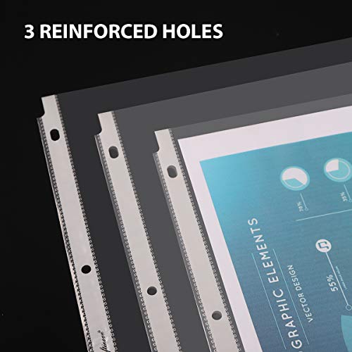 Craftinova 400 Sheet Protectors, 11 Hole Lightweight Binder Sleeves, Designed to Protect Frequently Used 8.5 x 11 Papers, Acid and PVC Free, Clear Plastic Design, 9.25 x 11.25 Top Loaded …