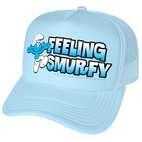 Popfunk Official The Smurfs Feedling Smurfy Foam Snapback Trucker Hat - Unisex for Men and Women