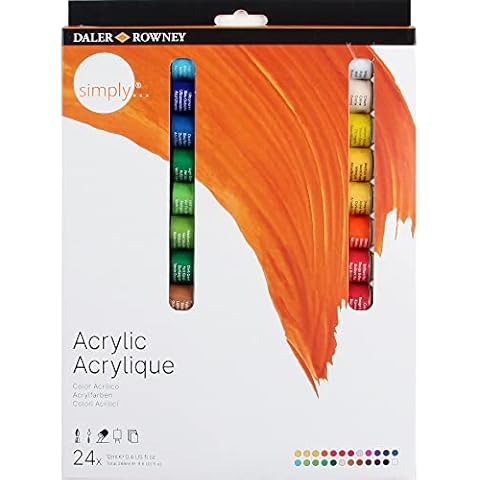Daler-Rowney Simply Acrylic Paint Set, 24 Colours Cover