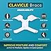 BraceAbility Clavicle Support Brace - Figure 8 Upper Back Brace Posture Corrector for Women and Men, Shoulder Straightener, Kyphosis Relief, Sling for Injuries and Fractures (Large)