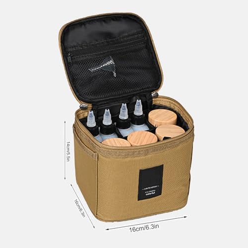Bolsa para especias portátil de tela Oxford, khaki miniatura 4