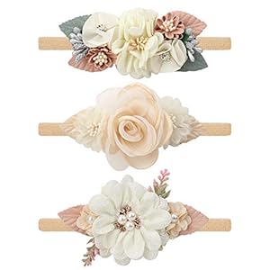VOBOBE Baby Girl Nylon Headbands Infant Flower Elastic Hair band Bows Wraps For Newborn Toddler Hair Accessories Pack of…