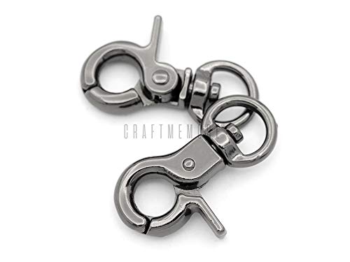 CRAFTMEMORE Lobster Claw Clasps Trigger Snap Hooks 1 1/4" x 1/2" Landyard Swivel