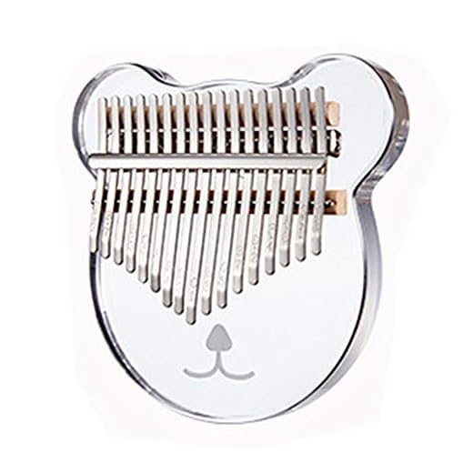 Lätt Tumme Piano Rensa akryl Kalimba 17 Key Finger Piano Marib med noter, bärväska och tuning hammer for nybörjare Lätt Att Lära Sig Fingerpiano (Color : Bear, Size : 15.4x14.6x2cm)