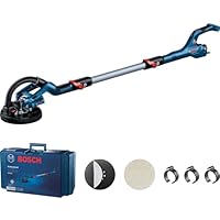 Bosch Professional Trockenbauschleifer GTR 55-225 (550 Watt, Schleifteller-Ø 215mm, inkl. 1x Schleifblatt M480, 1x Schleifteller-Set weich, 3x Kabelclip, Handwerkerkoffer)