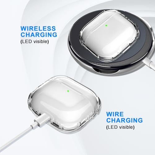 Teyomi Transparent Hülle Kompatibel mit AirPods 4. Generation mit Reinigungsset,Schutzhülle kompatibel mit Apple Airpods 4 mit Handschlaufe,Kompatibel mit Airpods 4 Case (USB-C, Kabelloses Laden,Klar)