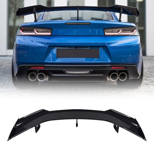 Information on ZL1 1LE High Wing Rear Spoiler Installed on non-ZL1 1LE Models - 2016-2021 Chevrolet Camaro 5 Camaro Spoiler Rear Trunk Wing Compatible with Chevrolet Camaro ZL1 1LE SS RS LT ZL All Models 2016-2024 Lip Spoiler Wing Without Rear Spoiler Camera (Glossy Black)