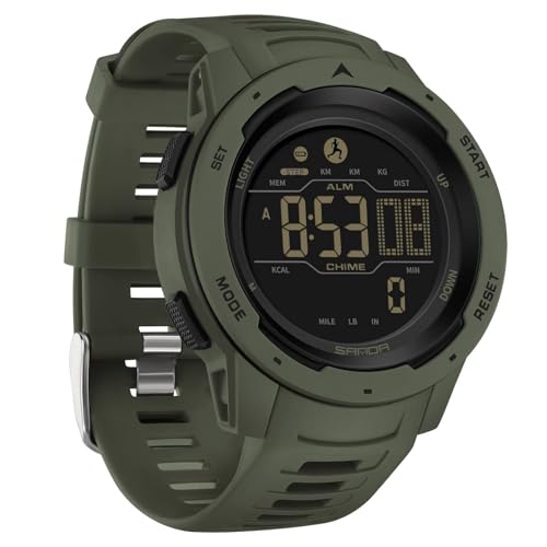 findtime Montre de Sport numérique Militaire pour Homme étanche 50M avec chronomètre Alarme Compte à rebours Double Temps