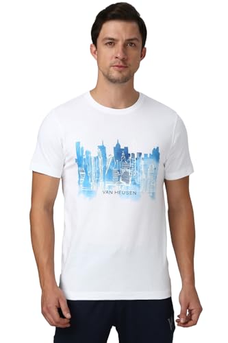 Image of Van Heusen Men's Athleisure Graphic T-Shirt - Comfortable Crew Neck| Soft Breathable Cotton Blend | Casual Wear Style | Summer Favorite | Style 60054